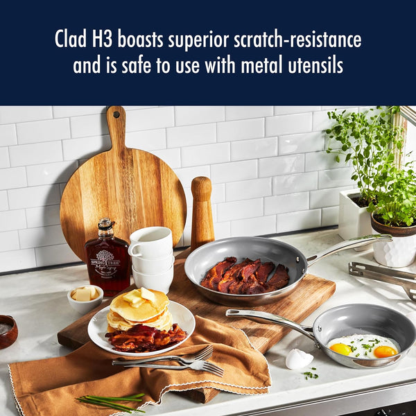 HENCKELS CLAD H3 CERAMIC NONSTICK 10PC STAINLESS STEEL COOKWARE SET