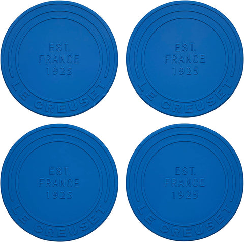 Le Creuset Set of 4 - 4" diameter Silicone Coasters (est. 1925) - Marseille