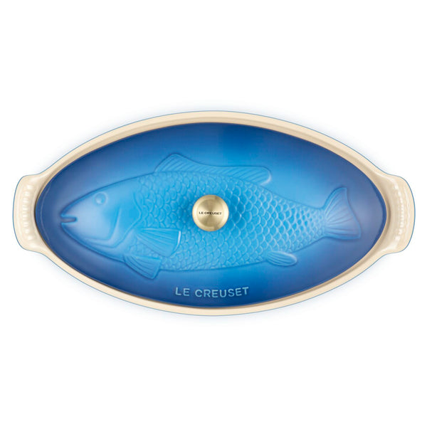 Le Creuset 1.7 qt. Fish Baker w/ Gold Knob - Marseille