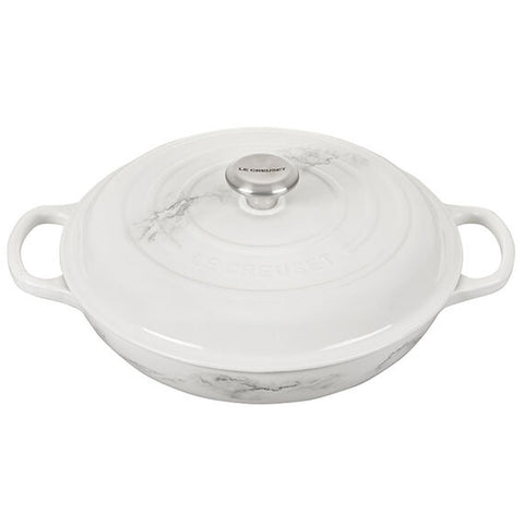 LE CREUSET 6.75 QT. SIGNATURE OVAL DUTCH OVEN - MARBLE APPLIQUE