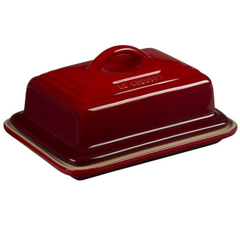 Le Creuset 6.75" x 5" x 3.5" European Butter Dish - Cerise