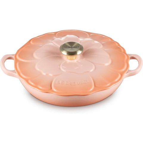 Le Creuset 2.25 qt. Signature Petal Braiser with Light Gold Knob, Peche