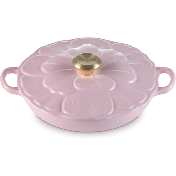 Le Creuset 2.25 qt. Signature Petal Braiser with Light Gold Knob, Chiffon Pink