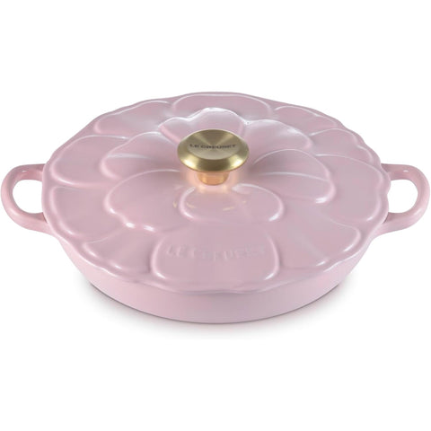 Le Creuset 2.25 qt. Signature Petal Braiser with Light Gold Knob, Chiffon Pink