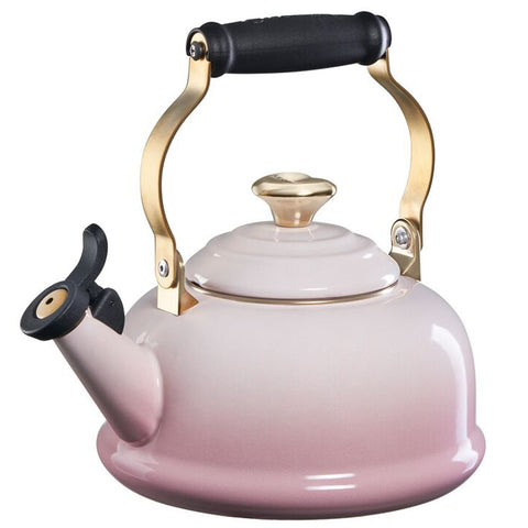 Le Creuset Whistling Kettle - Shell Pink w/ Figural Gold Heart Knob