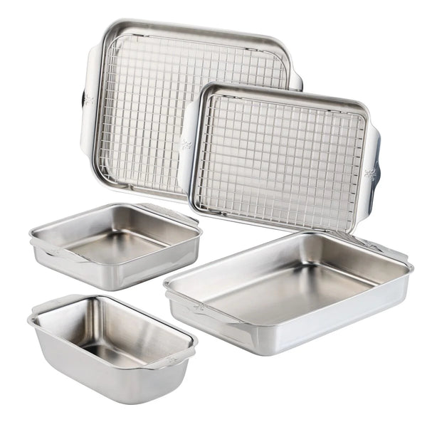 Hestan  Provisions Ovenbond 7Pc Ovenbond Set Includes: 1/Each Medium & Quarter Sheet Pans, Rectangular & Square Baking Pans, Loaf Pan And Baking Rack For Medium Sheet Pan & Quarter Sheet Pan