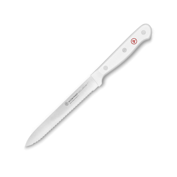 WUSTHOF GOURMET WHITE 5" UTILITY KNIFE, SERRATED