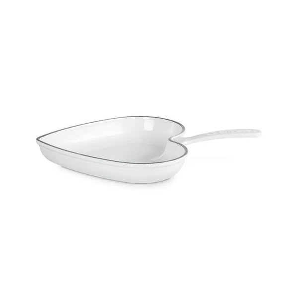 Le Creuset 10.25 " Traditional Heart Skillet  - White