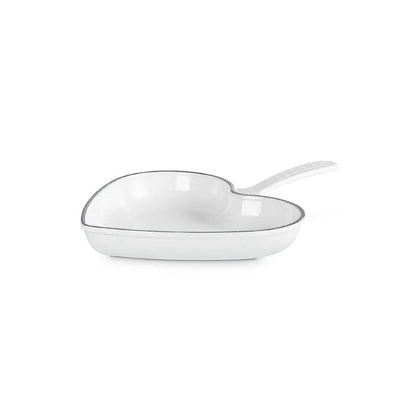 Le Creuset 10.25 " Traditional Heart Skillet  - White