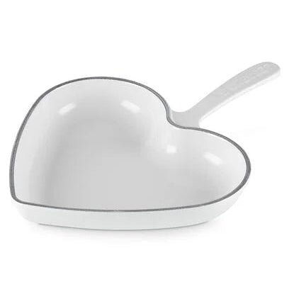 Le Creuset 10.25 " Traditional Heart Skillet  - White