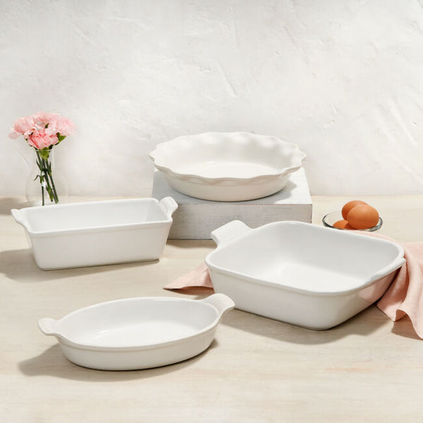 Le Creuset 4 Piece Heritage Bakeware Set - White