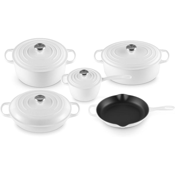 Le Creuset  9-Piece Signature Cookware Set - White