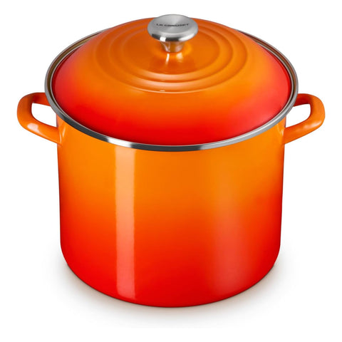 Le Creuset 12 qt. Stockpot with Metal Finishes - Flame