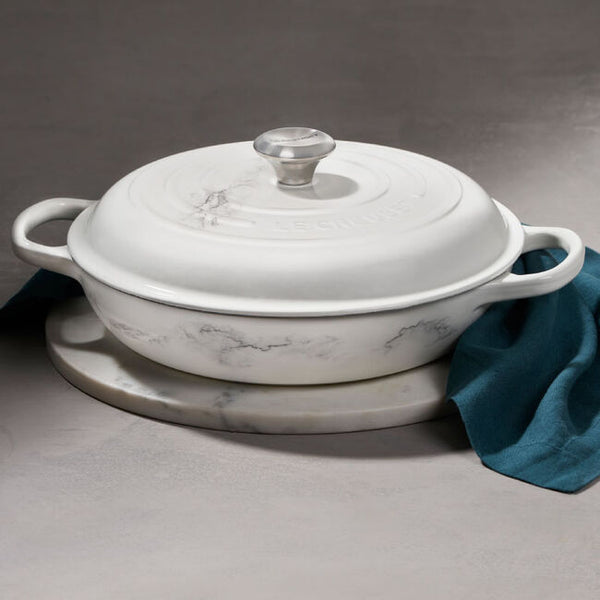 LE CREUSET 3.5 QT. SIGNATURE BRAISER - MARBLE APPLIQUE
