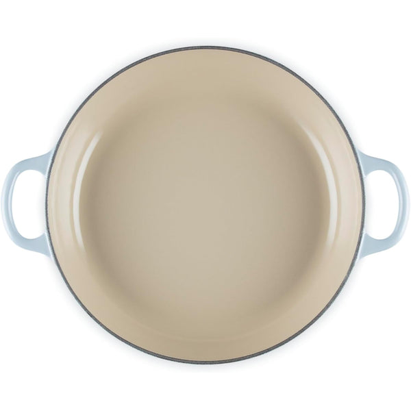 Le Creuset 2.25 qt. Signature Petal Braiser with Light Gold Knob, Coastal Blue