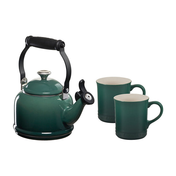 Le Creuset Demi Kettle w/ SS Knob & 2 Mug Set - Artichaut