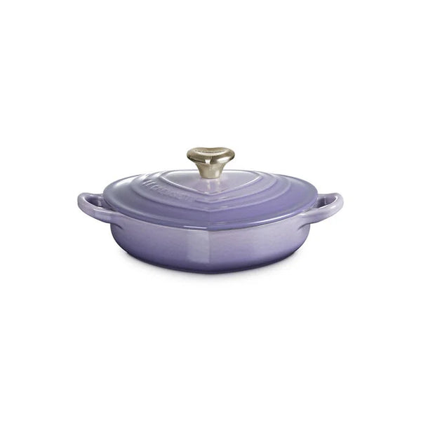 Le Creuset 1.25 qt. Shallow Heart Cocotte with Light Gold Heart Knob - Provence