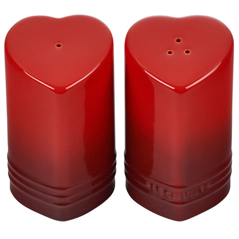 Le Creuset Figural Heart Salt & Pepper Shaker Set of 2 - Cerise