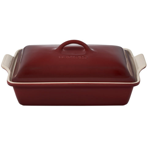 Le Creuset Stoneware Heritage Covered Rectangular Casserole, 4 qt., Rhone