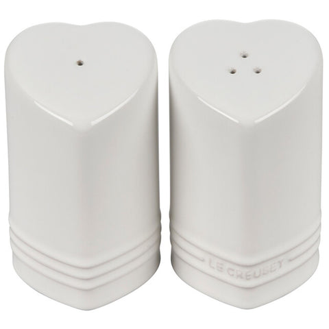 Le Creuset Figural Heart Salt & Pepper Shaker Set of 2 - White