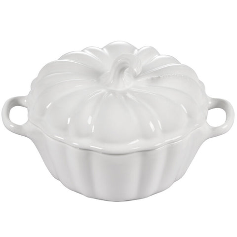 Le Creuset 12-oz Pumpkin Mini Cocotte - White