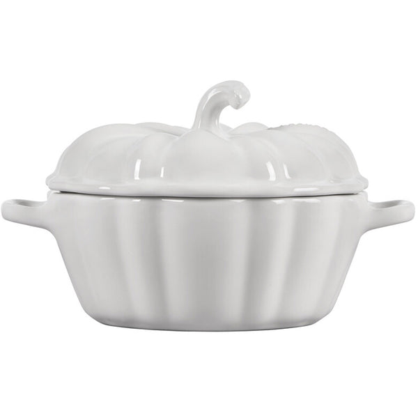 Le Creuset 12-oz Pumpkin Mini Cocotte - White
