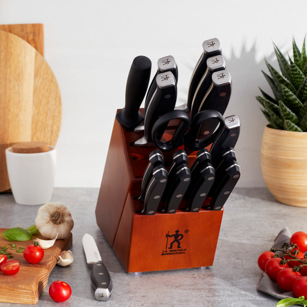 Henckels Forged Premio 18-Piece Knife Block Set - Walnut