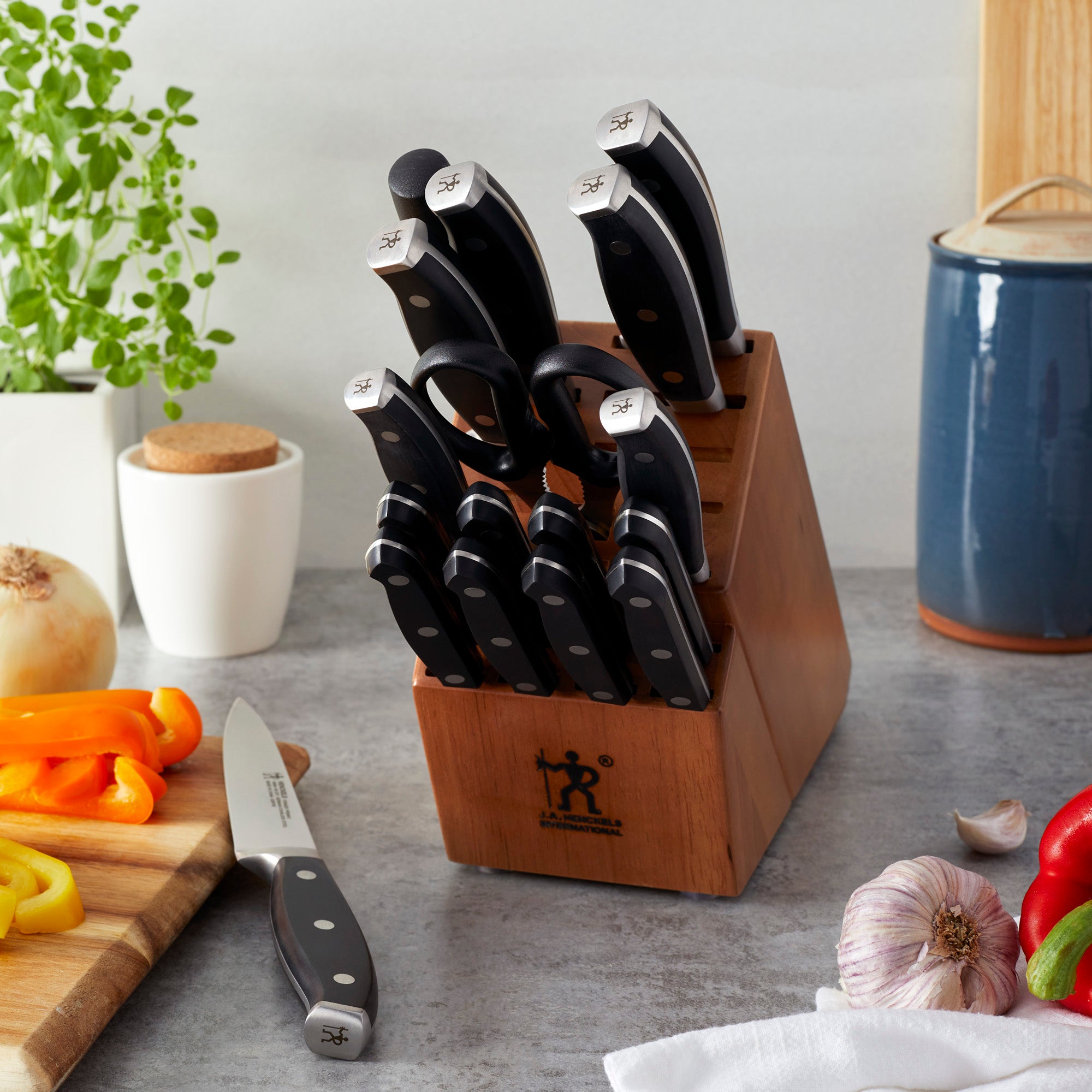 Henckels Forged Premio 18-Pc Knife Block Set - Charcoal