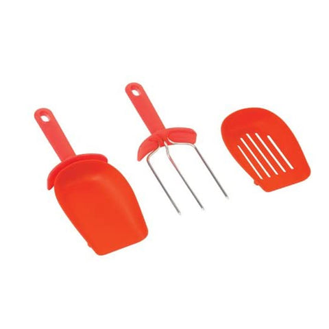 Kuhn Rikon Meat Fork and Scoop, Red, Set of 2