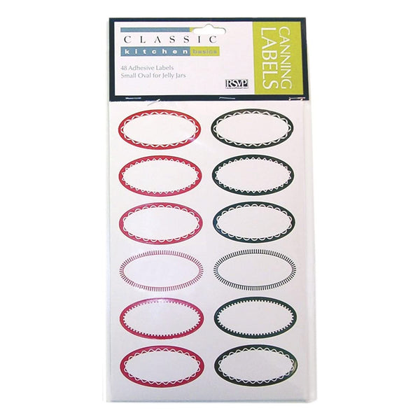 RSVP 48-Piece Oval Canning & Jelly Jar Labels, Small