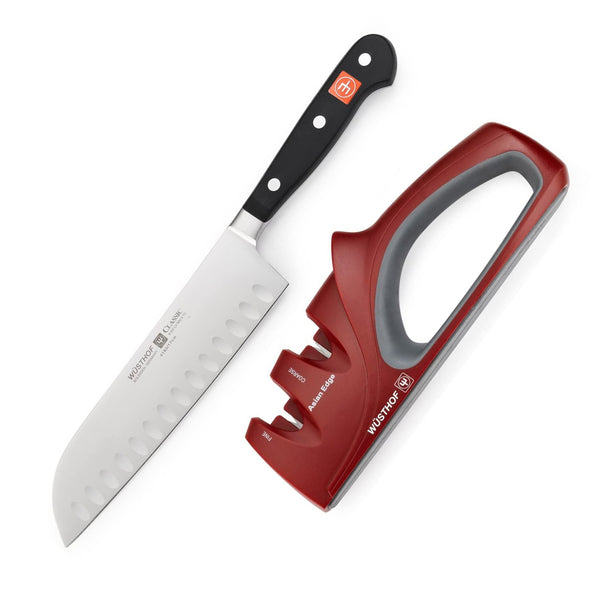 Wusthof Classic Santoku High Carbon Stainless Steel Knife With Sharpener