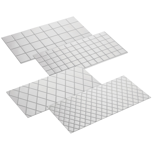 CAKE BOSS 4-PIECE QUILTED FONDANT IMPRINT MAT SET, CLEAR