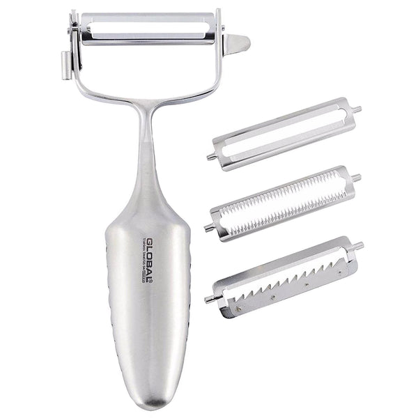 Global Classic 2" 3-Way Peeler with Interchangeable Blades