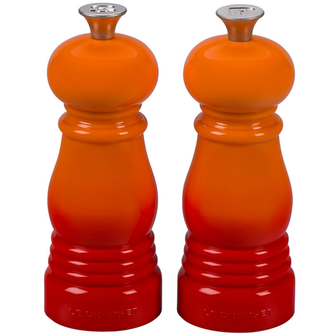 LE CREUSET SMALL SALT AND PEPPER MILLS, SET OF 2 - FLAME