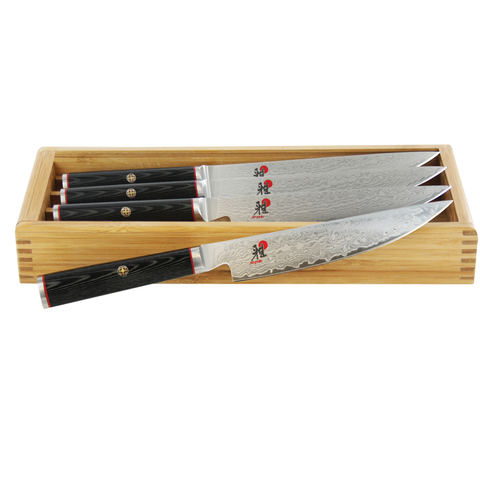 Miyabi Kaizen 4-Piece Steak Knife Set With Bamboo Storage Case
