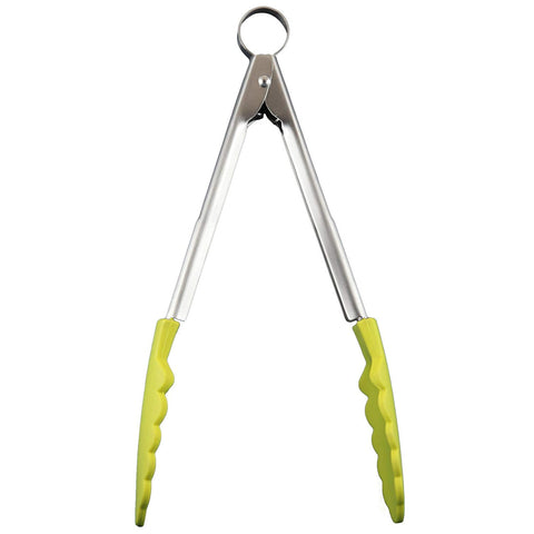 Cuisipro 12-Inch Silicone Tongs, Apple Green