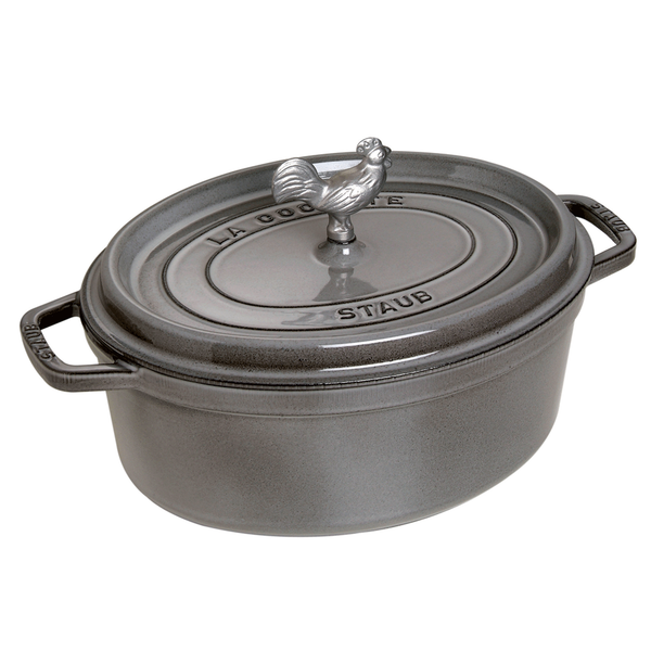 STAUB CAST IRON 5.75-QUART COQ AU VIN COCOTTE - GRAPHITE GREY
