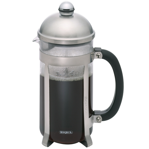 BONJOUR 8-CUP MAXIMUS FRENCH PRESS - SILVER