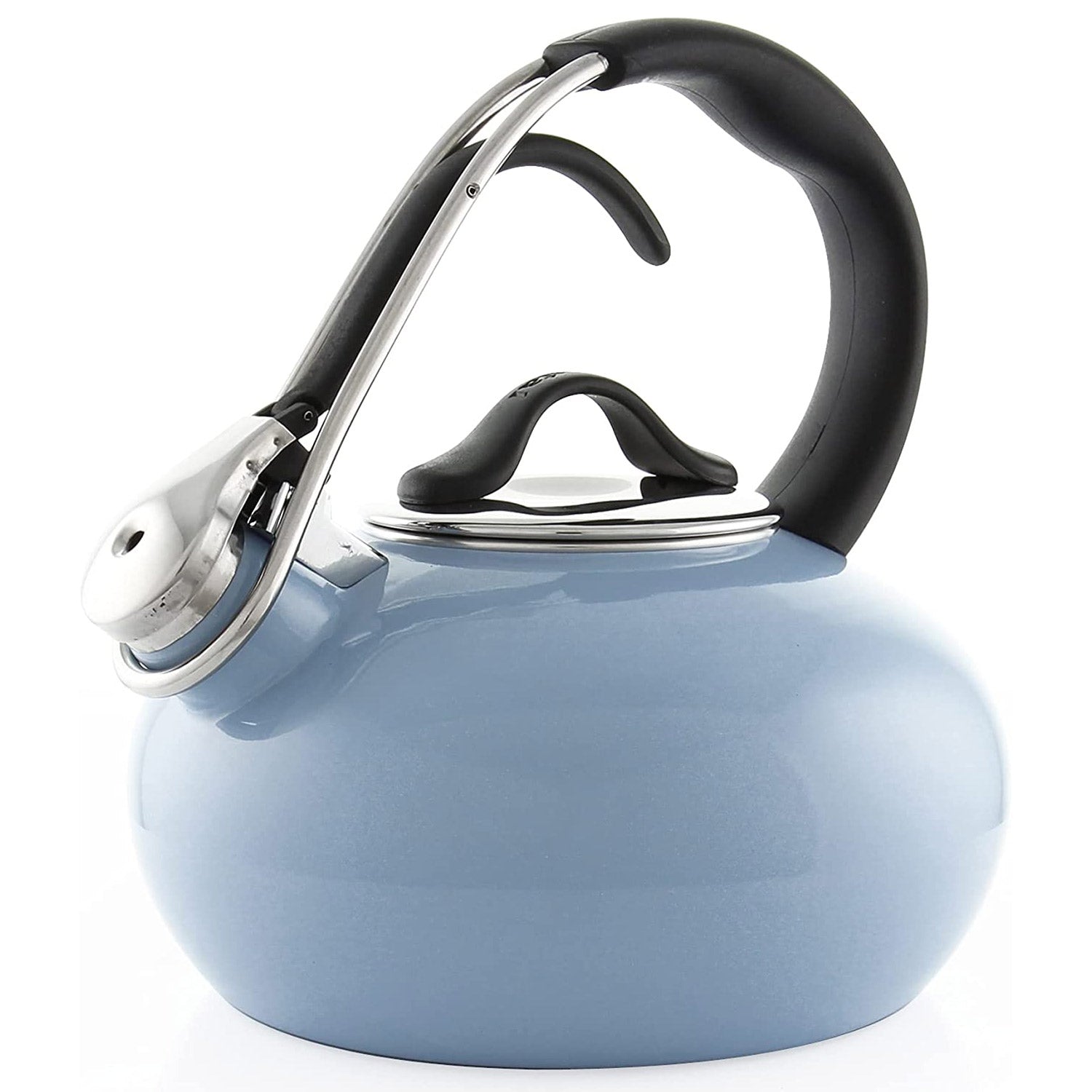 Chantal 1.8 Qt Enamel on Steel LOOP Teakettle - Glacier Blue