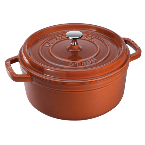 STAUB CAST IRON 5.5-QUART ROUND COCOTTE - BURNT ORANGE