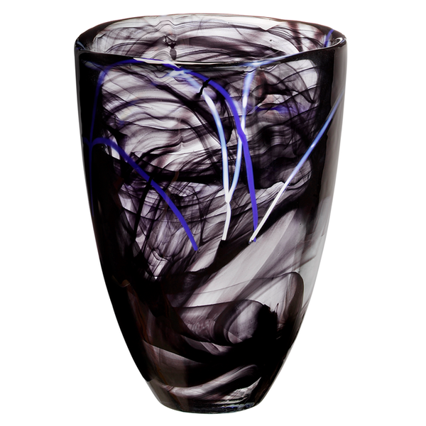 KOSTA BODA CONTRAST VASE - BLACK