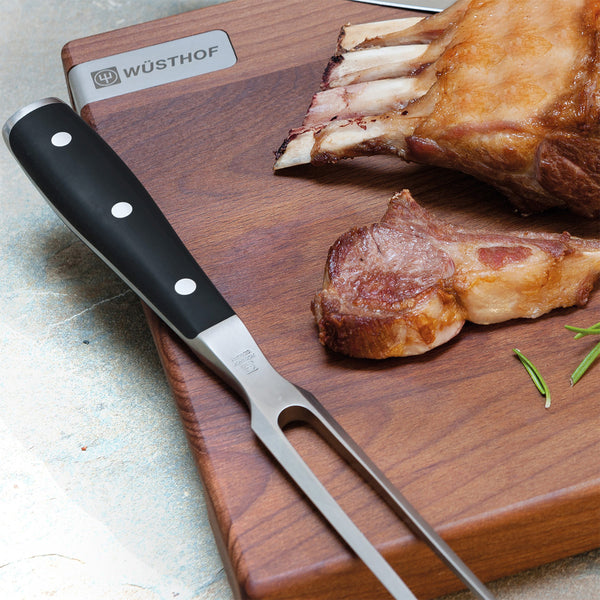Wusthof Classic Ikon 6" Straight Meat Fork, Double Bolster