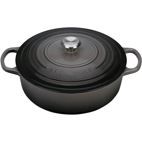 Le Creuset 6.75 qt. Signature Round Wide Oven with SS Knob - Oyster