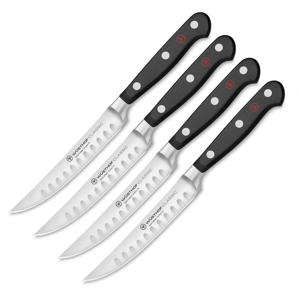 Wusthof Classic 4-Piece Steak Knife Set, Hollow Edge