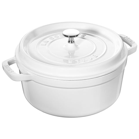 Staub Cast Iron 4-Quart Round Cocotte - White