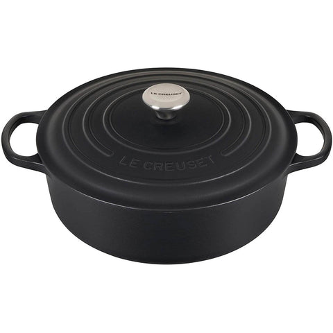 Le Creuset 6.75 qt. Signature Round Wide Oven with SS Knob - Licorice