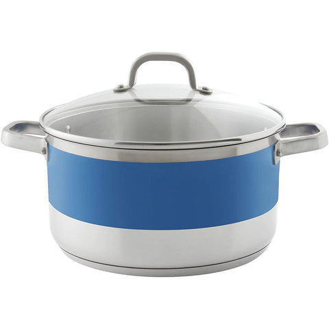 Chantal 6 qt. Stockpot w/ Glass Lid & Blue Cove band