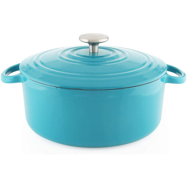Chantal 5 qt. Round Cast-Iron Dutch Oven w/ Lid - Sea Blue