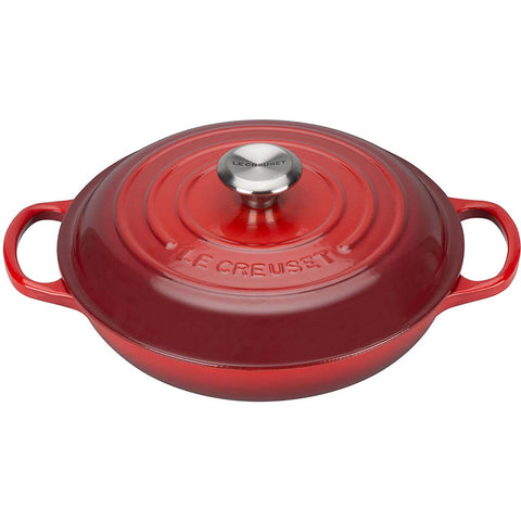 Le Creuset 2.25 qt. Signature Braiser with SS Knob - Cerise