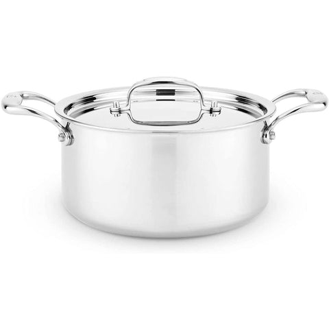 Heritage Steel 4 Quart Sauce Pot - Titanium Strengthened 316Ti Stainless Steel with 5-Ply Construction - Induction-Ready and Fully Clad, Made in USA
